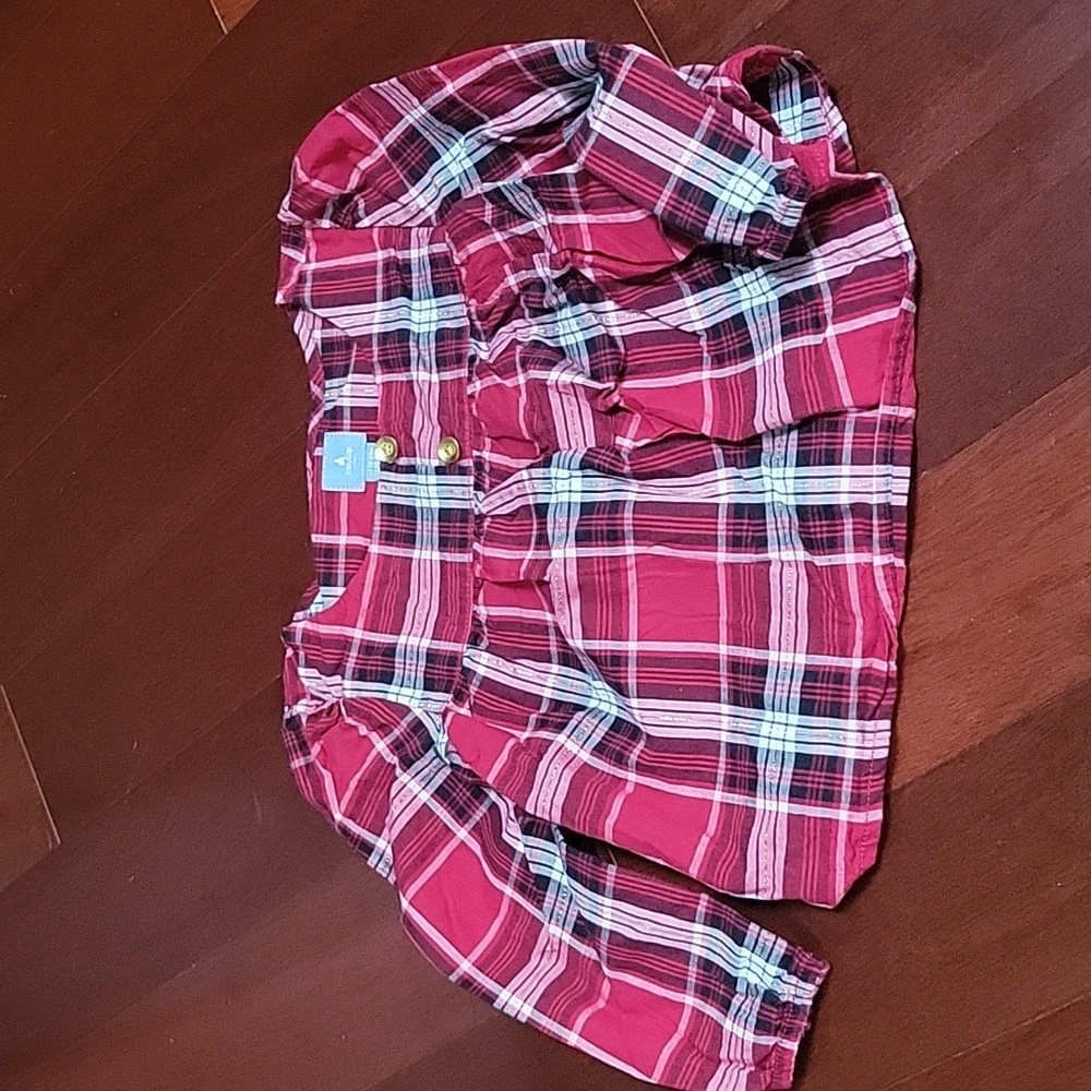 EUC BabyGap Shimmery Plaid Cotton Top